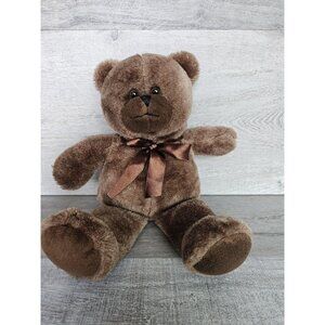 Ms Teddy Bear Inc Plush Stuffed Brown Bear Toy Animal With Brown Ribbon 15"